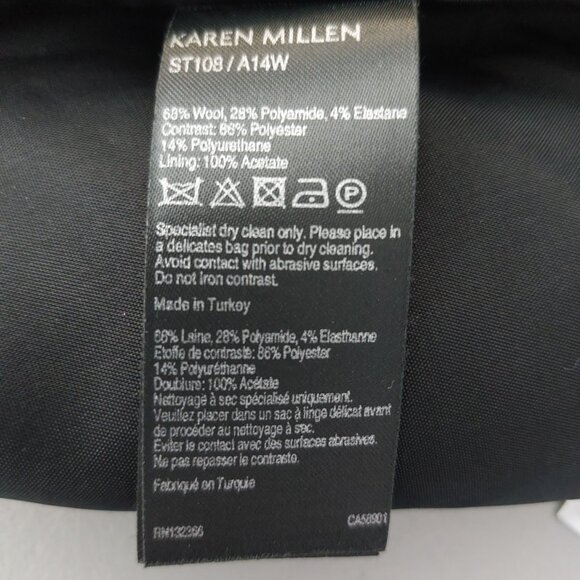 Karen Millen Skirt Wool Blend Geometric Wrap Sz 6 Mod Retro Tweed Mini Like New - Picture 8 of 13